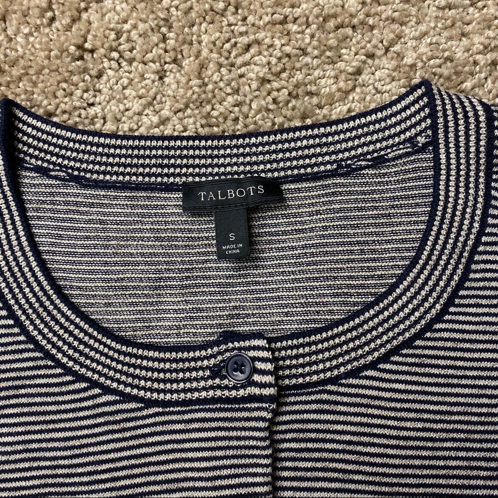 Talbots Midweight Button Down Metallic Cardigan S - image 2